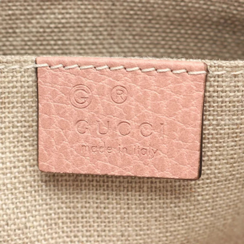 Gucci Shoulder Leather Bag 2way Clutch Pink Bamboo - Picture 4 of 5